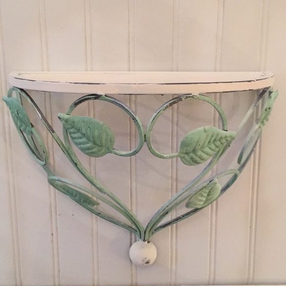 Decorative Metal Distressed Half Moon Shelf